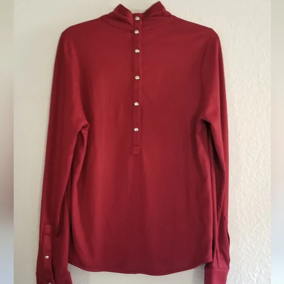 Golden Goose Turtleneck Blouse Size S Small Wine Red - Picture 2 of 7